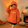 thumbnail image 3 of Halloween Hoodies for Women Pumpkin Mask Oversized Sweatshirt halloween pumpkin costume Hoodie Oversized Wearable Blanket with long sleeve Cozy Plush Pocket Hood, 3 of 9
