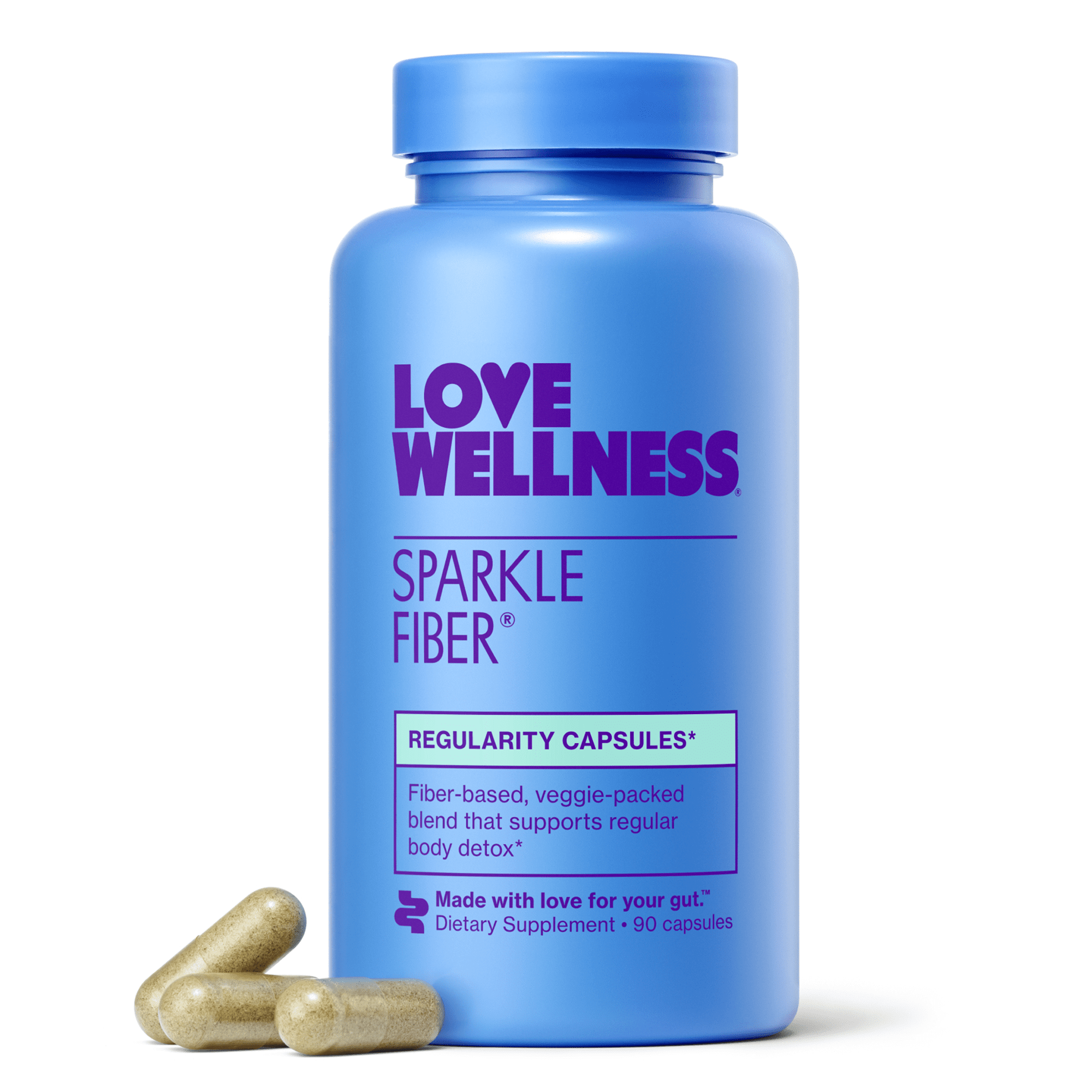 Love Wellness Sparkle Fiber, Regularity Capsules*, 90ct