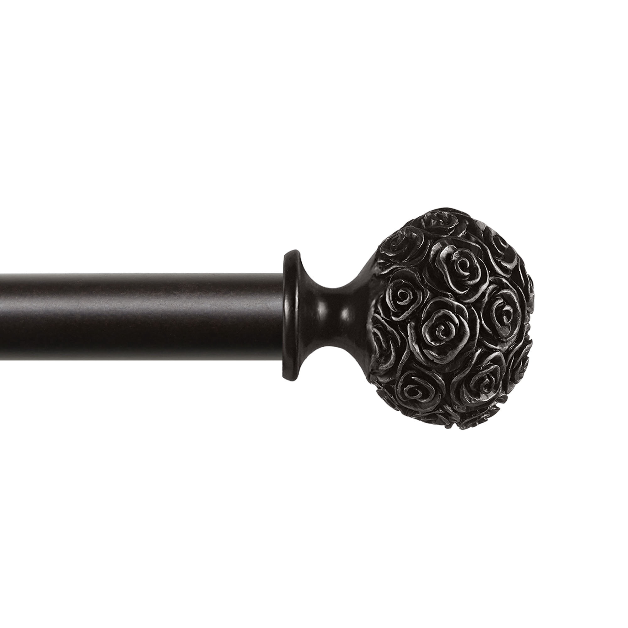 Exclusive Home Peony 1" Curtain Rod and Finial Set, Matte Bronze, Adjustable 66"-120"