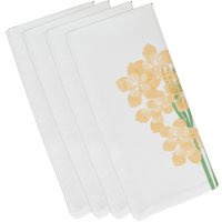 Simply Daisy, 19 x 19 Inch, Florpalida, Floral Print Napkin (Set of 4), Yellow