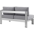thumbnail image 4 of Afuera Living Modern Aluminum Outdoor Right Arm Corner Loveseat in Gray//Silver, 4 of 5
