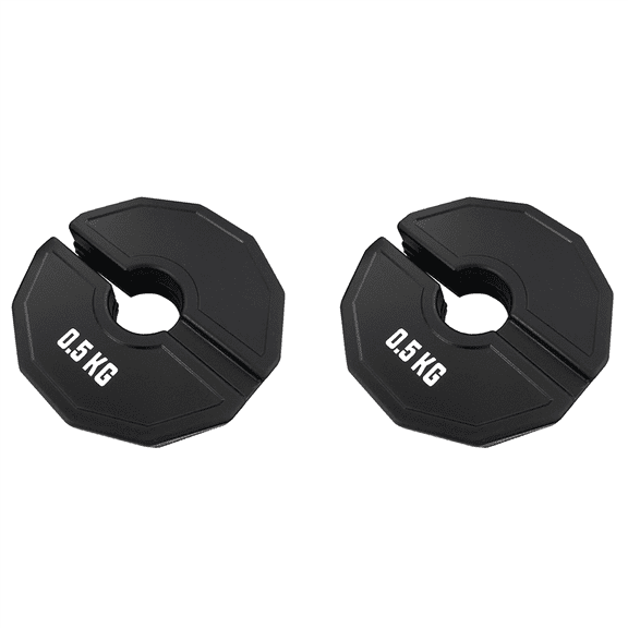 2X Gym Micro-Plates Dumbbell Fractional Weight Plate Rubber Fractional Weight Plates Add-on Change Black 0.5kg