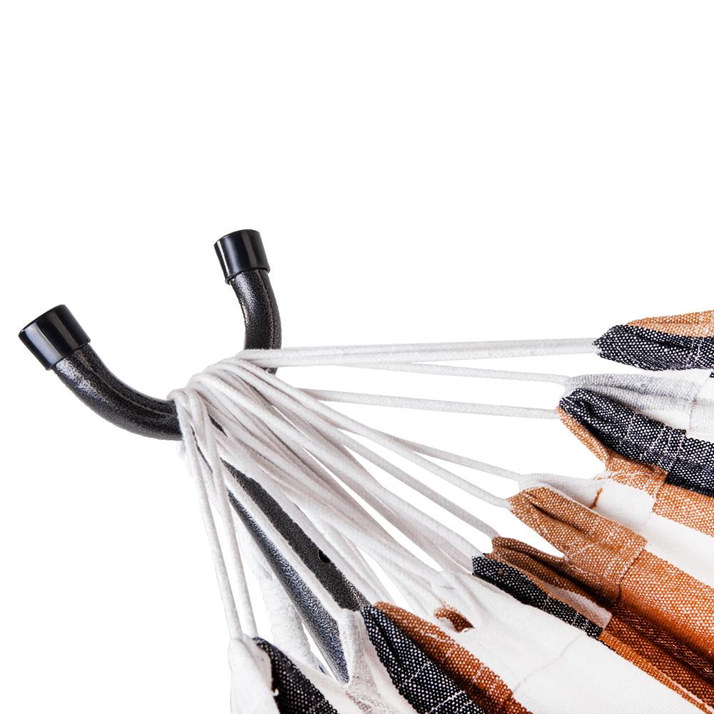 Ktaxon Double Polyester Hammock Set w/ Steel Stand & Portable Bag Coffee