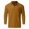 thumbnail image 2 of Jalioing Men's Golf Shirt Casual Long Sleeve Half Zip Collared T Shirt Dressy Fashion Ribbed Stretchy Tops, 2 of 5