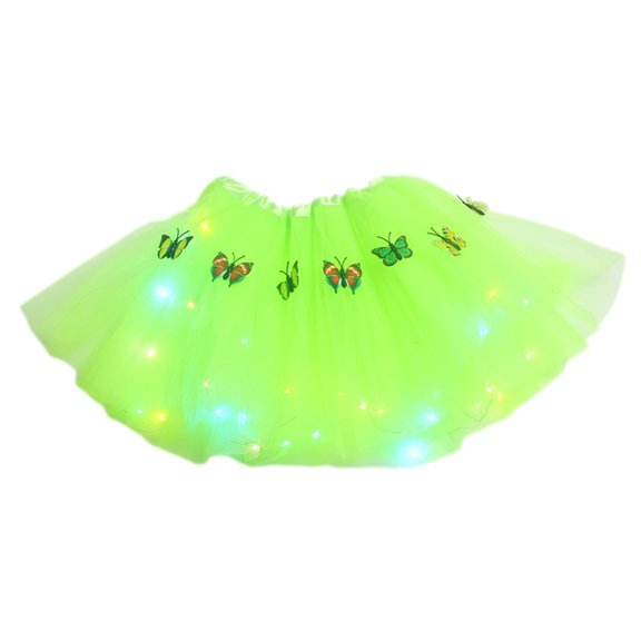 IROINNID Children's Skirt With Light-emitting Butterfly Skirt Girls Pettiskirt Led Light Skirt Party Dancing Dress Skirts Spring Saving Clearance