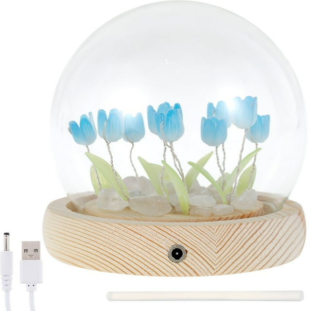 AMERTEER LED Simulation Tulip Night Light Table Lamp Ornaments for Home Living Room Desktop Decor