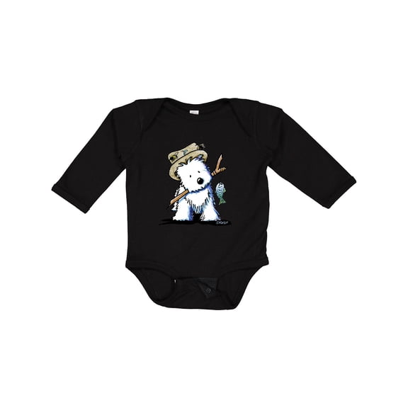 Inktastic Westie Fishing Buddy Boys or Girls Long Sleeve Baby Bodysuit