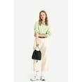 thumbnail image 5 of Poppy Women's Vegan Leather Quilted Crossbody Shoulder Purse Drawstring Bucket Bag Messenger Bag, 5 of 9