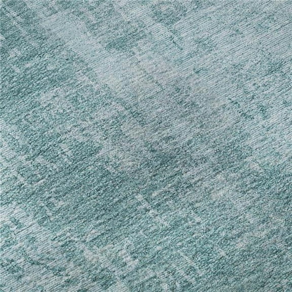 HomeRoots 665613 8 x 10 ft. Aqua & Teal Abstract Transitional Washable Machine Made Rectangle Area Rug with UV Protection
