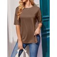 thumbnail image 6 of Weardear 4 Packs Maternity Shirts Short Sleeve Split Side Pregnancy Tee Tops Drop Shoulder Crew Neck Tunic Blouse Loose Fit Pregnant Clothes, 6 of 6