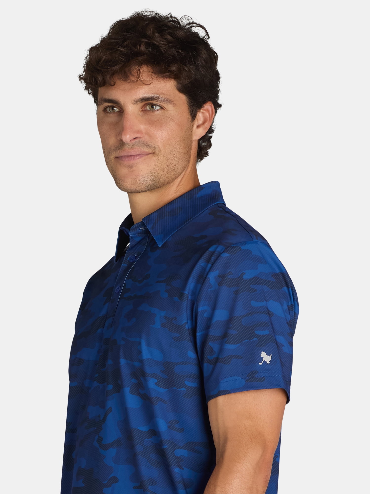 Birdie Bound Men's and Big Men’s Printed Golf Polo Shirt with UPF50+, Sizes S-3XL