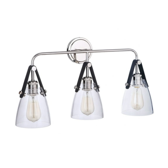 51303-PLN Craftmade Lighting Hagen 3 Light Traditional Bath Vanity Approved for Damp Locations - 26 inches wide by 14.17 inches high-Polished Nickel