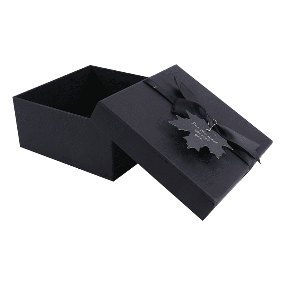 WHAMVOX 1Pc Black Storage Box for Gift Perfume Packing Party Favor with Ribbon