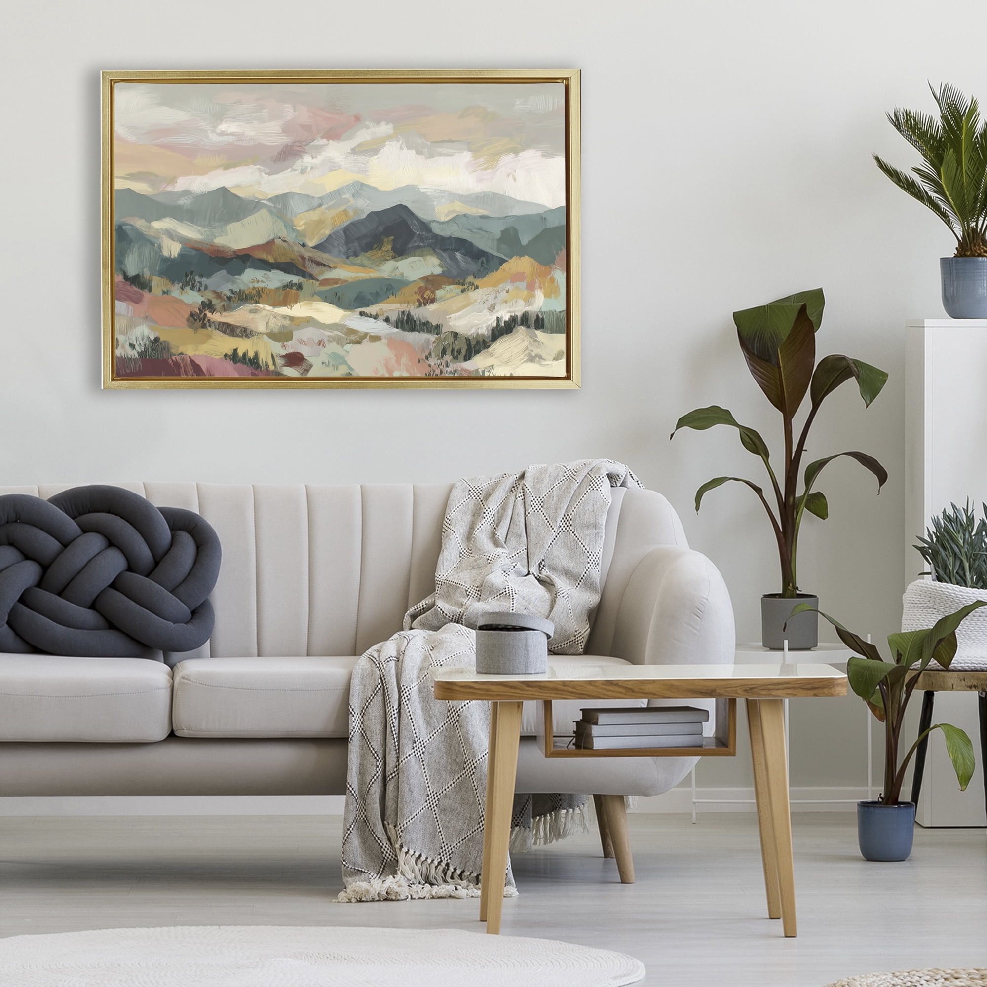 Stupell Industries Mountain Valley Vista Gold Framed Floater Canvas Wall Art, design by Chromatic Storm Studio