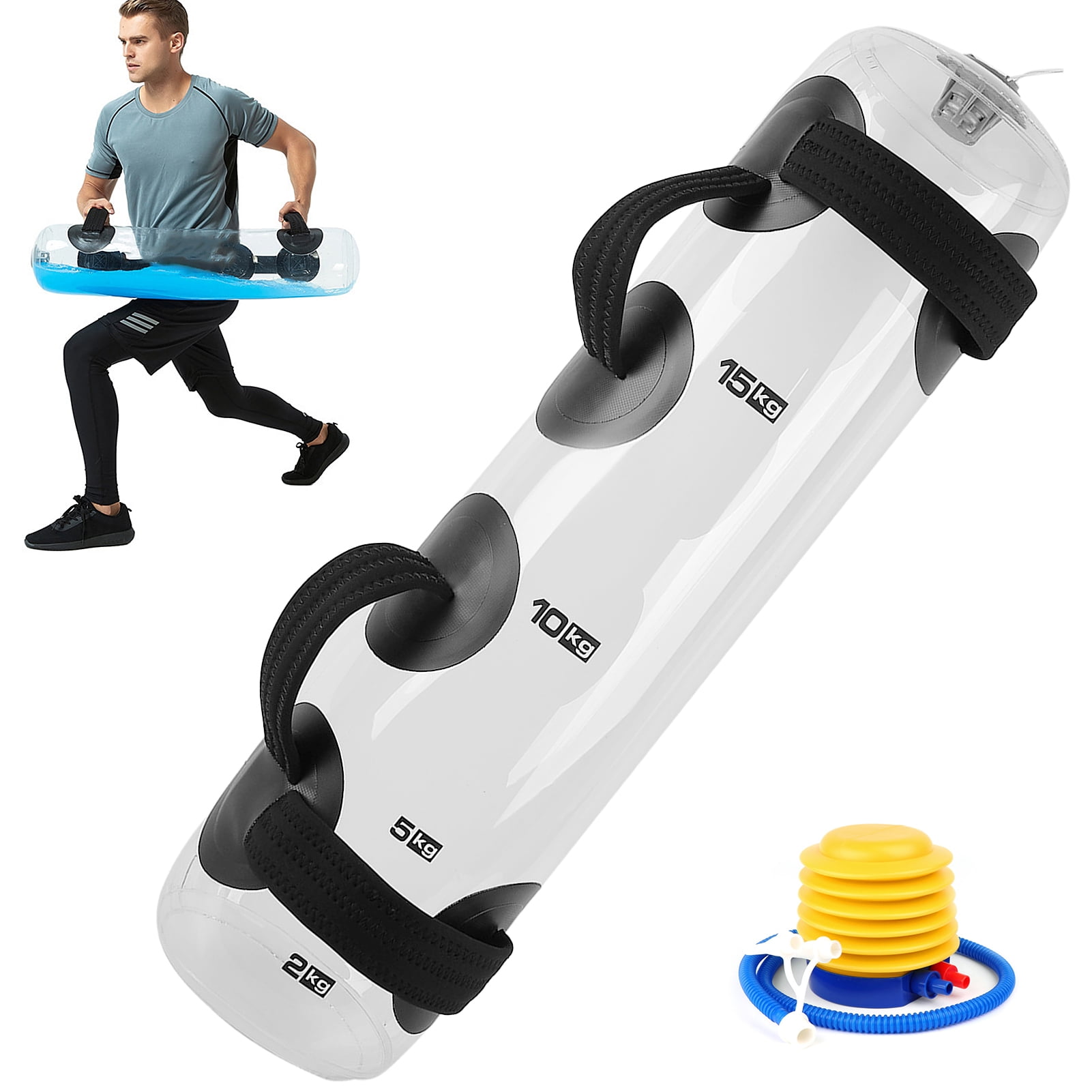 Haltère D'haltérophilie Réglable Hardin : Un Sac à Eau En PVC Pour La Muscu. Taille 20x75 Cm. Idéal Pour La Gym, La Force, Le Soulèvement. Un Concept Original Pour Charger Selon Son Niveau. Neuf !
