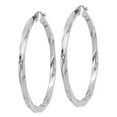 thumbnail image 2 of FB Jewels Sterling Silver Rhodium-plated 3mm Polished Twisted Hoop Earrings, 2 of 3