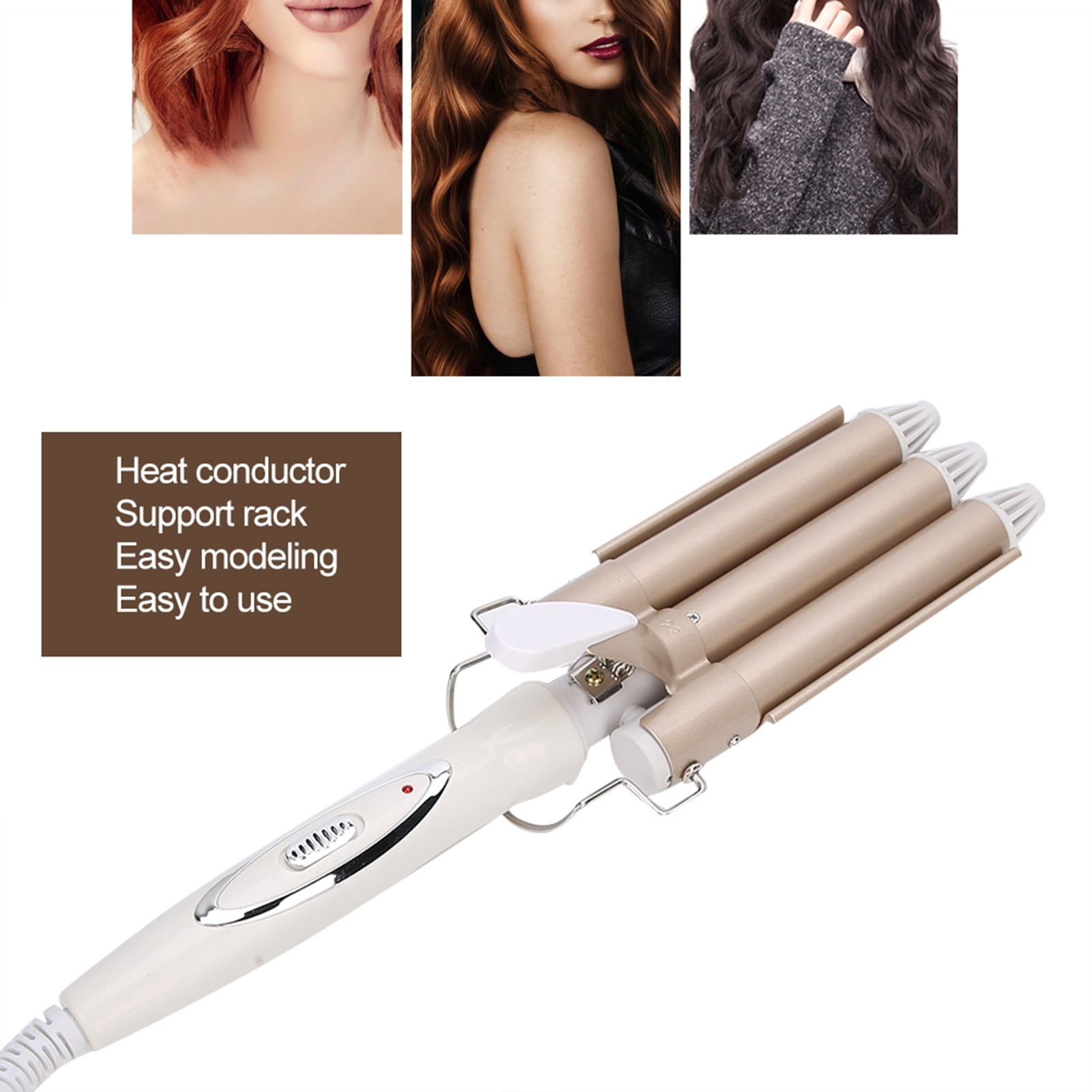 Hair Curling Iron Safe Fast Heating Curling Iron Champagne Home Female Women For Curly Hair Style 110 240V US Plug