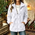 thumbnail image 5 of QIbmong Fleece Zip-up Jacket for Women Fuzzy Long Sleeve Collar Coat Lightweight Outwear Casual Winter Warm Soft Top(XXL,White), 5 of 9