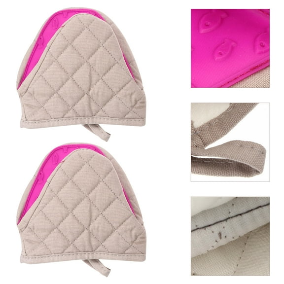 MLINS  2 Pcs Insulated Gloves Mitts Oven Mittens Waterproof Purple