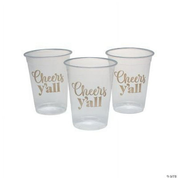 Cheers Y’all Plastic Cups - 50 Ct., Wedding, Party Supplies, 50 Pieces