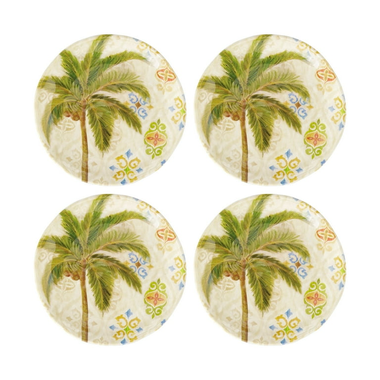 Gourmet Art 4 Piece Ikat Palm 6 Inch Melamine Serving Plates Appetizer Plates Dessert Plates Walmart