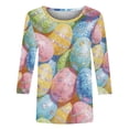 thumbnail image 4 of cocolona Womens Easter 3/4 Sleeve Shirts Cute Bunny T-Shirts Summer Crew Neck Tops Graphic Tees, 4 of 7