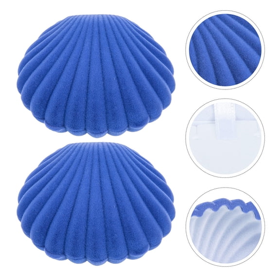 OULII 2Pcs Unique Jewelry Box Blue Lint Design for Organizing Jewelry