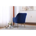 thumbnail image 4 of Modern Mid Century Accent Chair Velvet Sherpa Armchair for Living Room, Upholstered Comfy Single Sofa Chair with Metal Legs Reading Chair Club Chair for Bedroom Office, Navy, 4 of 9