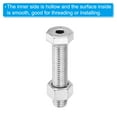 thumbnail image 5 of Uxcell M12x55mm Hollow External Hexagon Screw Cylindrical Lamp Threading Screws Through Hole Bolt with Nut 2 Set, 5 of 6