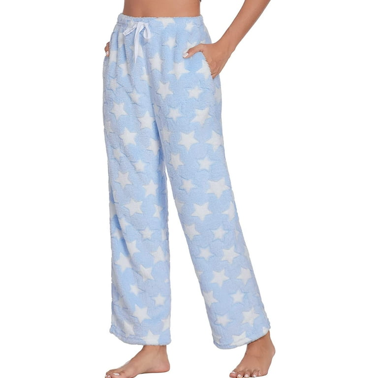 Women Plush Lounge Pants Soft Pajama Pants with Pocket Warm