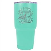 R and R Imports Lake Tahoe California Souvenir Laser Engraved 24 oz Insulated Stainless Steel Tumbler Seafoam.
