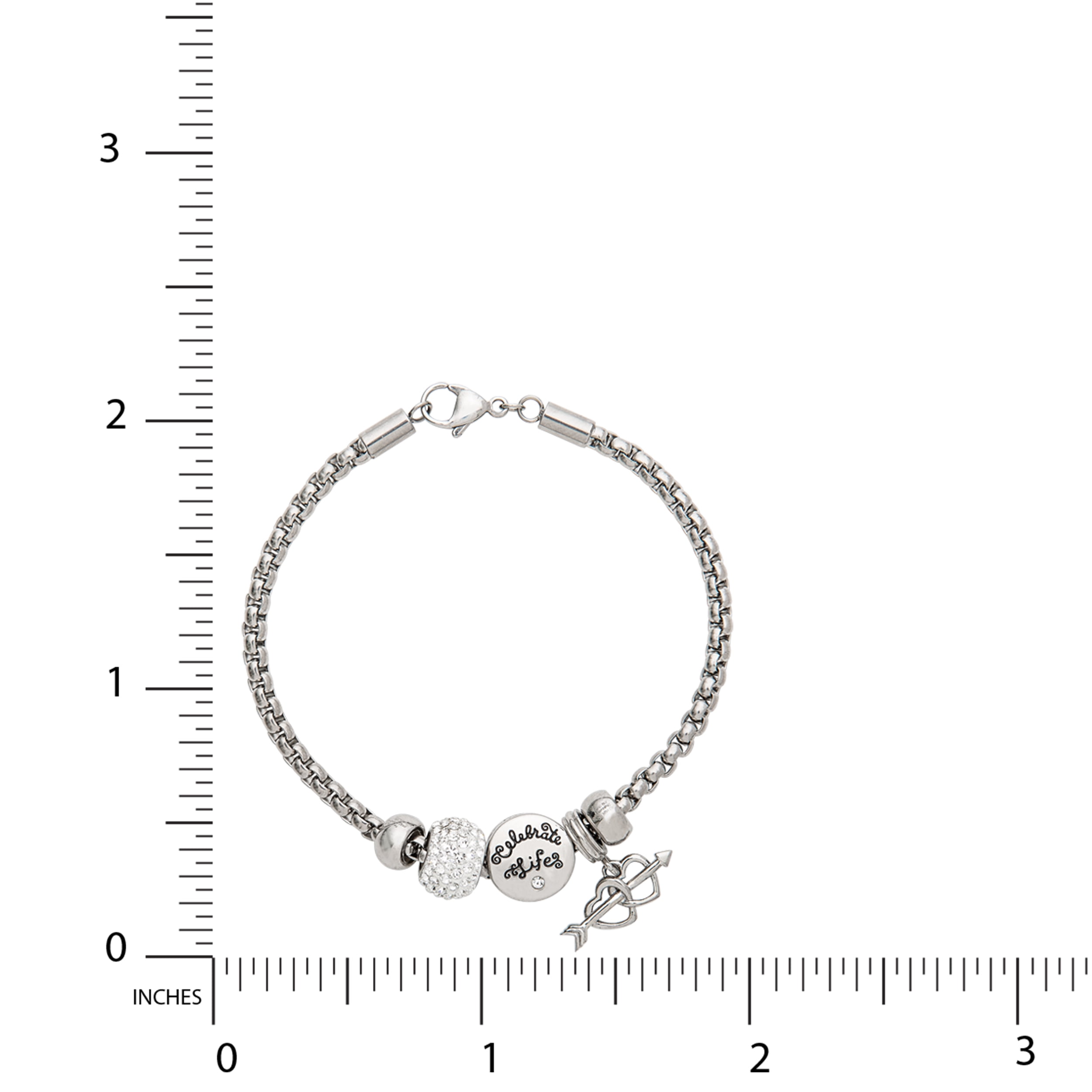 Connections from Hallmark Women's Stainless Steel Love Charm Bracelet Set