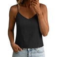 thumbnail image 6 of SSZMDLB Women Sleeveless Tank Tops V Neck Summer Basic Tee Casual Soft Cotton Shirt Vest Camisole Solid Color Vacation Outfits Workout Clothes, Black L, 6 of 7