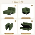 thumbnail image 6 of Neche Sectional Sofa with Storage Seat L Shaped Couch with Reversible Chaise Convertible Sectional Couches for Living Room, Green, 6 of 12