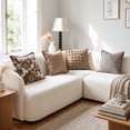 thumbnail image 4 of Pentantan Decorative Throw Pillow, 18"x18" Soft Couch Pillows with 2-Pack Inserts, Vintage Neutral Chenille Cushion for Sofa Living Room Bedroom, Brown, 4 of 7