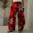 thumbnail image 1 of Pntutb Pantalones sueltos casuales vintage con estampado navideño para mujer Pantalones de pierna ancha casuales Pantalones Pntutb Pntutb-6602, 1 of 5
