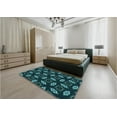 thumbnail image 5 of Ahgly Company Machine Washable Indoor Square Transitional Deep Teal Green Area Rugs, 4' Square, 5 of 7