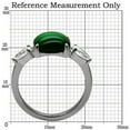 thumbnail image 2 of High polished (no plating) Stainless Steel Ring with Synthetic Synthetic Glass in Emerald for Women Style TK087, 2 of 4