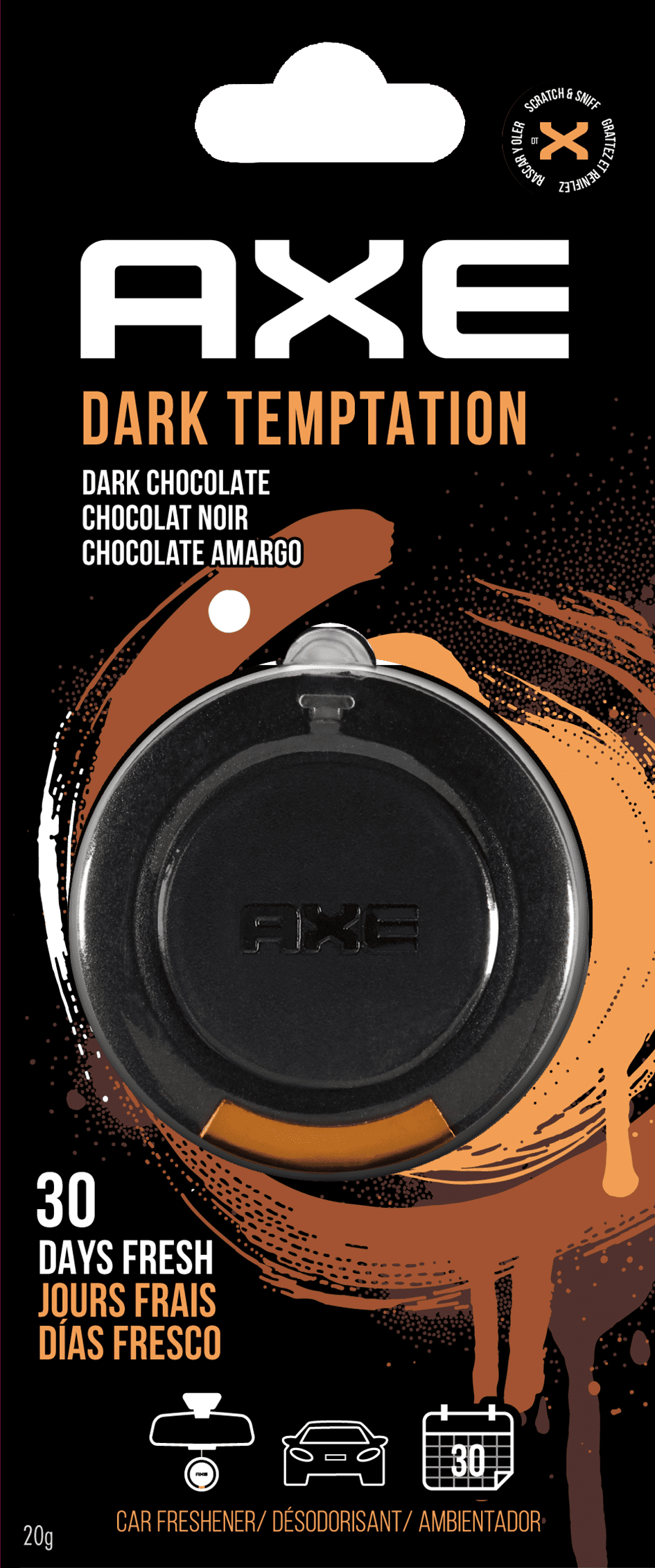 Axe Car Air Freshener Pendant Gel Dark Temptation, 1 Pack