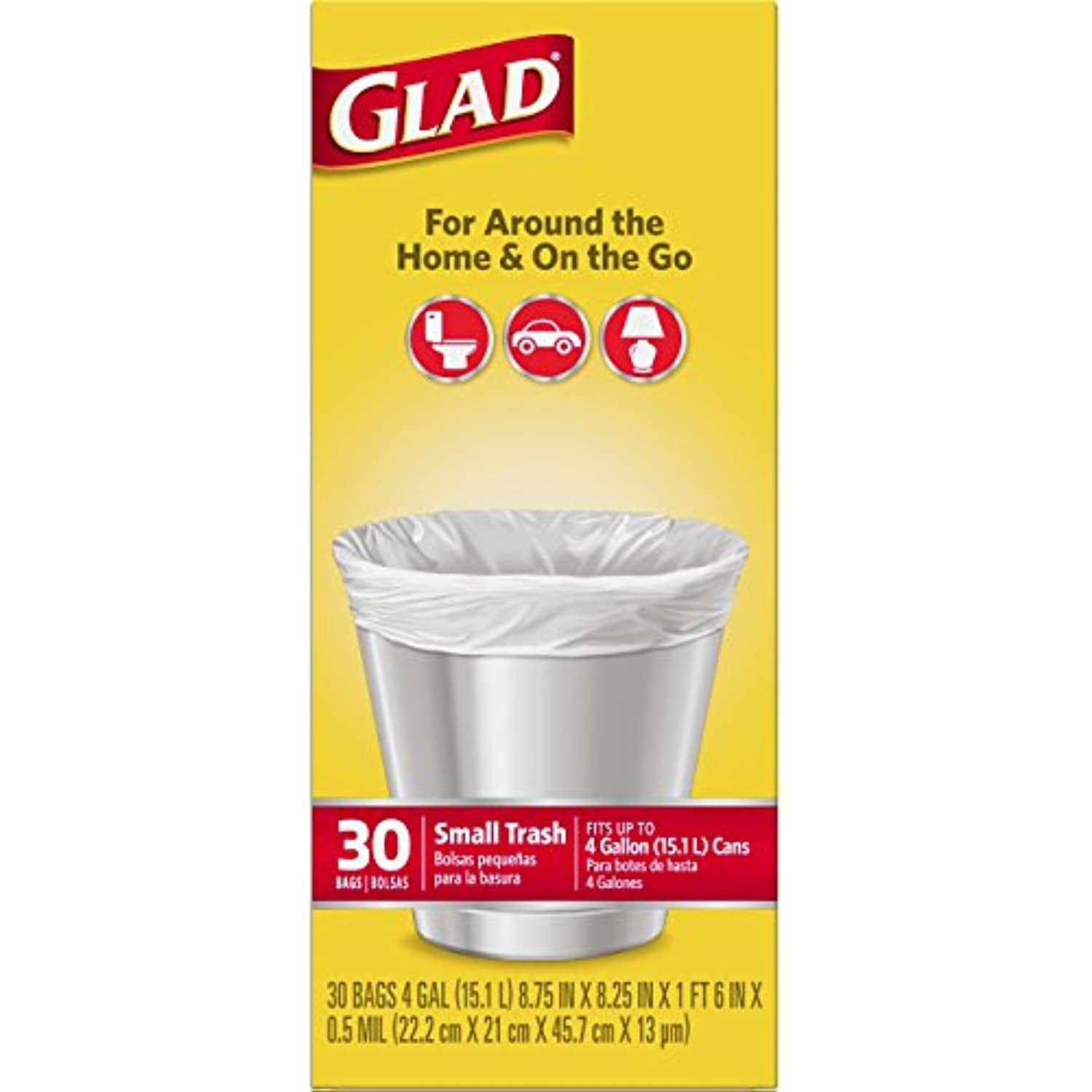 Glad - Glad Small Kitchen Trash Bags, 4 gl (30 count)