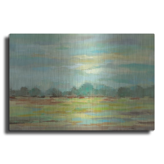Luxe Metal Art 'Teal Forest' by Silvia Vassileva, Metal Wall Art, 36" x 24"