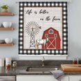 thumbnail image 5 of Farmhouse Barn Sheer Curtains 54 Inches Long, Vintage Cabin Cow Wood Grain Checkered Light Filering Curtains, Breathable Simi Curtain Privacy Drapes for Kitchen Bathroom Nursery Window Treatment, 5 of 9