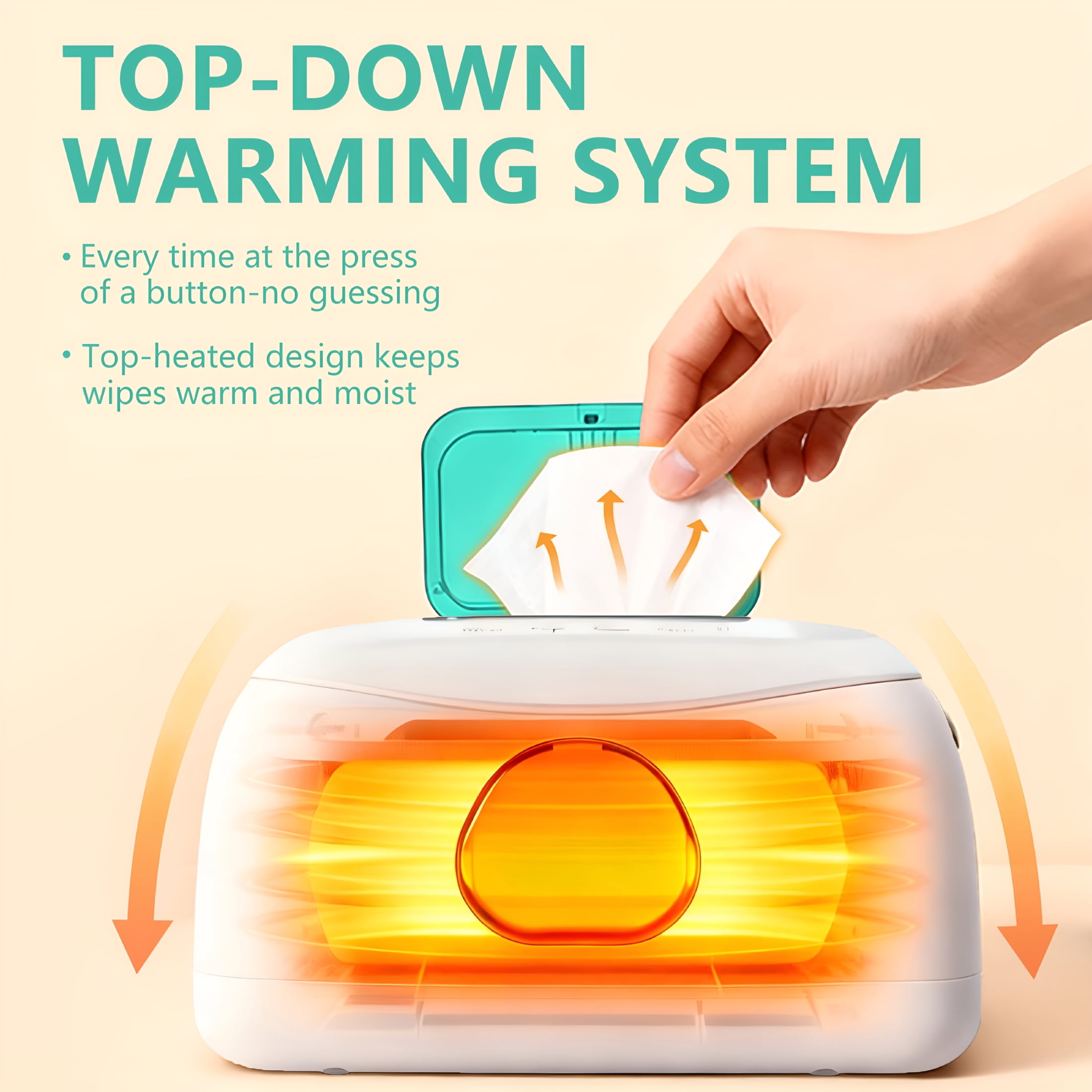 HIBIBUD Baby Wipe Warmer Portable Diaper DispenserPop-Up AccessTemperature Display for