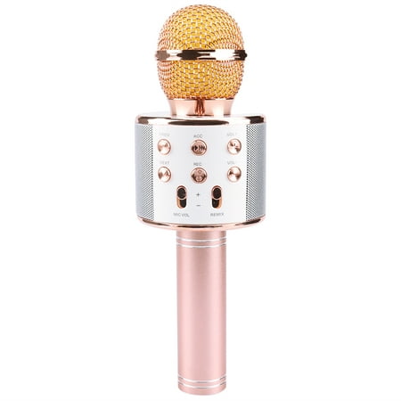 Wireless Bluetooth Singing Microphone Handheld Smartphone Speaker Mic for Home KTV Outdoor (Best Microphone For Videoke)