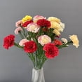 thumbnail image 3 of 8Inch 5Heads Carnation Long Stems Fake Flower Never Fade Artificial Flowers Apply ToWedding Party Home Office Restaurant Table Centerpieces (Red), 3 of 5