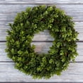 thumbnail image 6 of Pure Garden Boxwood Wreath - 12 inch Round Artificial Greenery Indoor Outdoor, 6 of 8