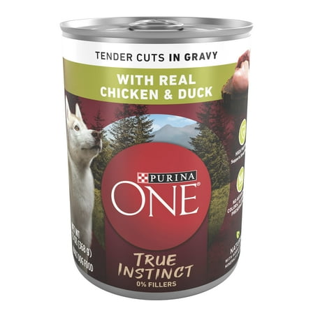 Purina ONE True Instinct Wet Dog Food, High Protein Soft Chicken & Duck, 13 oz Cans (12 Pack)