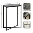 thumbnail image 6 of Kate and Laurel Jaspur Modern Slim Side Table, 16 x 8 x 24, Black Marble and Black, Decorative Glam Narrow End Table for Use as Skinny Bedroom Nightstand or Living Room Accent Table, 6 of 10