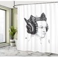thumbnail image 4 of Ambesonne Empress Shower Curtain, Historic Noble Hairstyle, 69"Wx84"L, Charcoal Grey White, 4 of 4