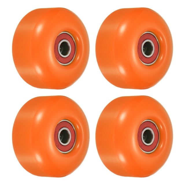Unique Bargains Roue de Planche à Roulettes 52mm avec Roulements ABEC-9 Roues de Rue pour Skateboards Roue de Croisière 95A, Orange Rouge Lot de 4